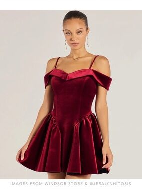 burgundy skater dress windsor | Dresses | Windsor Store Andie Velvet Drop Waist Satin